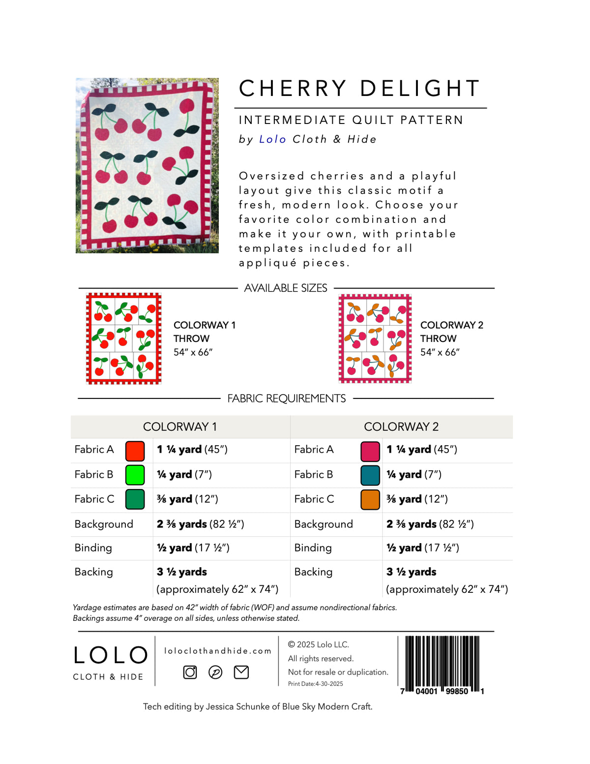 Cherry Delight Modern Appliqué Quilt Pattern