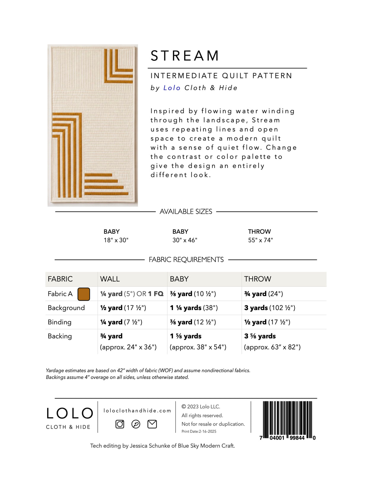 Stream Modern Geometric Quilt Pattern | Wall, Baby & Throw